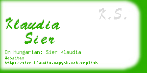 klaudia sier business card